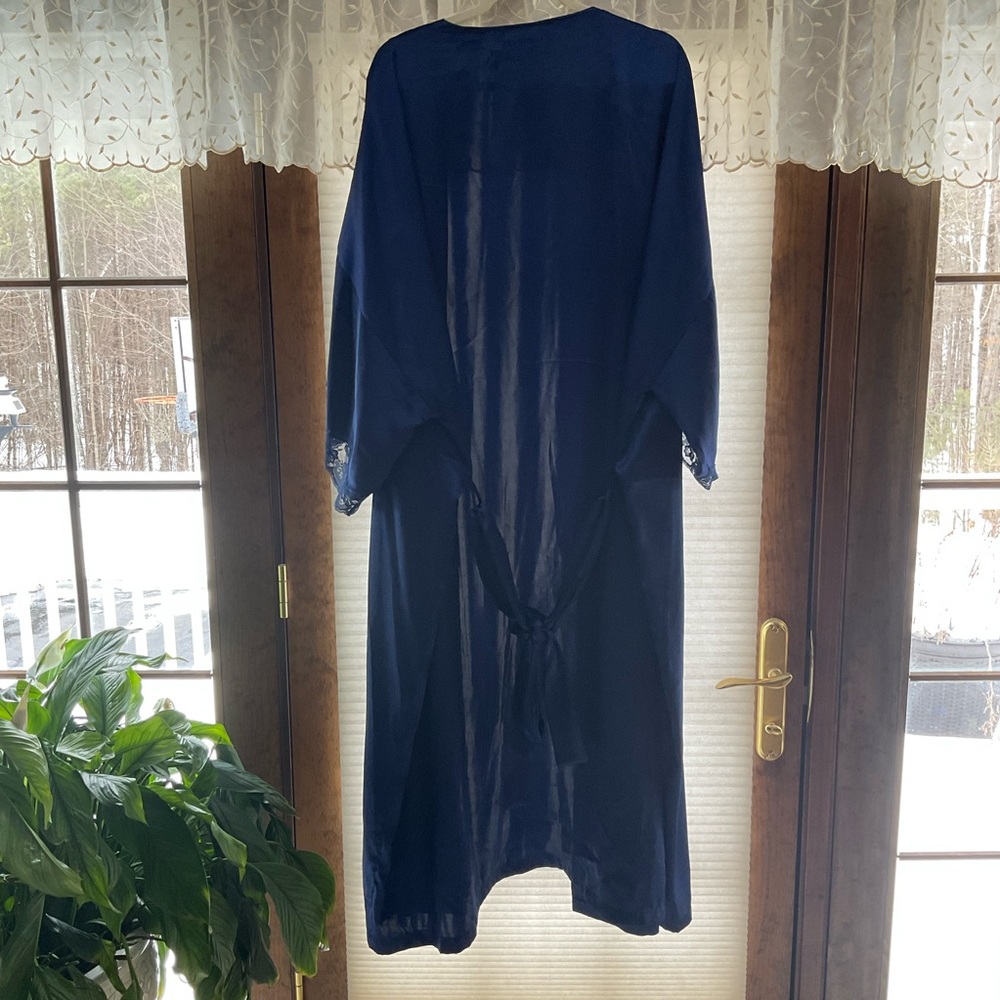 Navy Women's Nighttime Robe - Picture 2 of 4